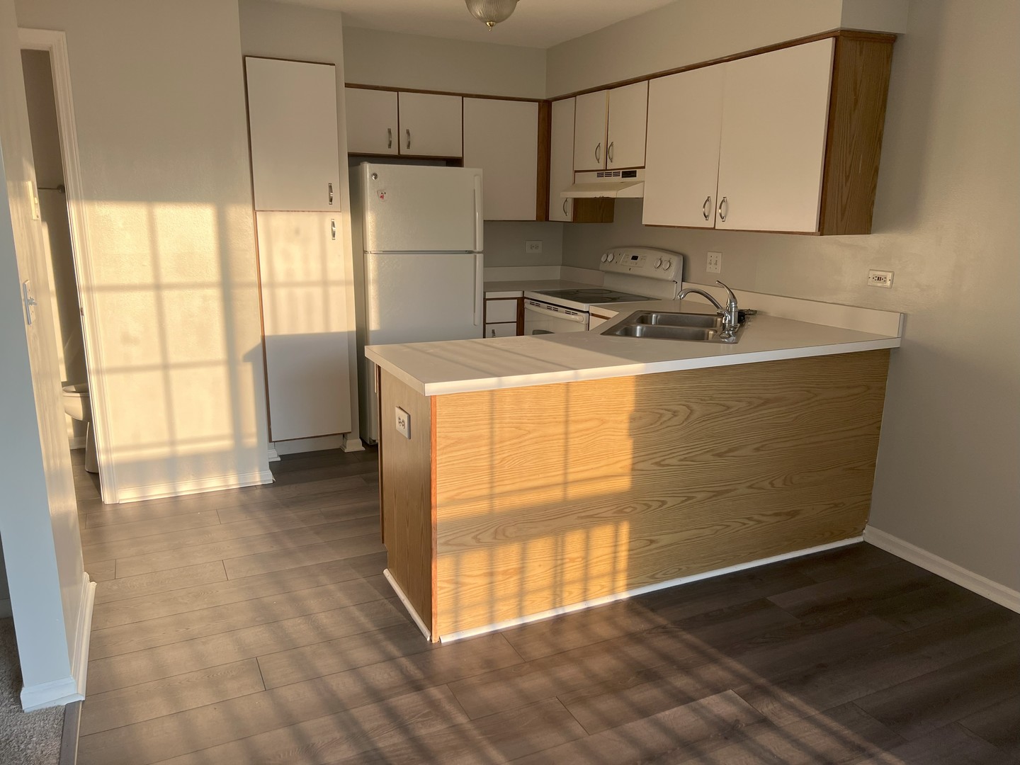 1344 South Lorraine Road, Unit F Wheaton, IL 60189 - Photo 8 of 27 a kitchen with stainless steel appliances granite countertop a stove a sink and a refrigerator