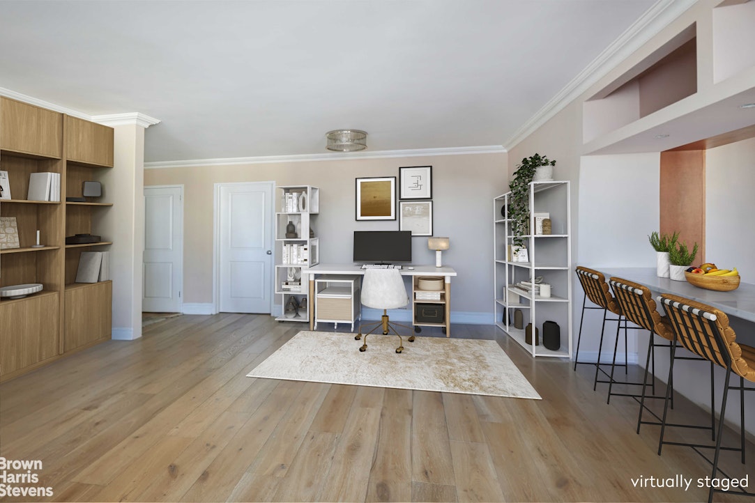 460 East 79th Street, Unit 16A Manhattan, NY 10075 - Photo 8 of 20 a living room with furniture and a wooden floor