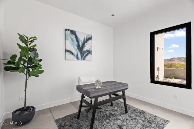 swimming pool with sitting area