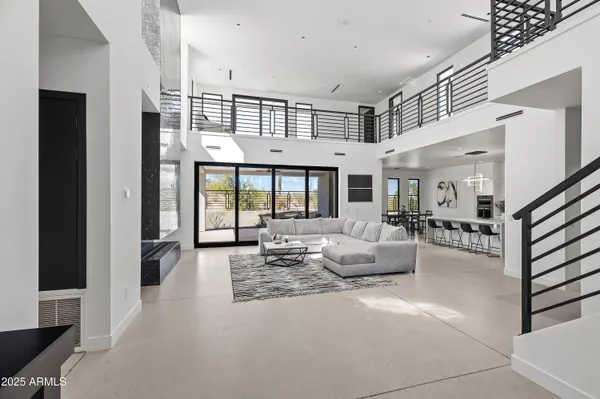 a living room with furniture