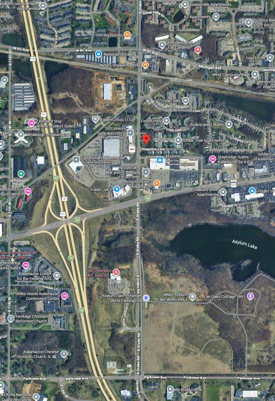 1913 South Drake Road Kalamazoo, MI 49006 - Photo 4 of 4 Aerial photo w businesses