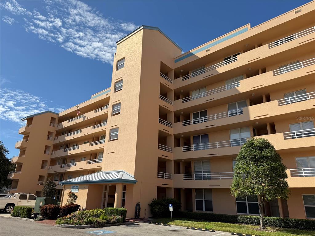 a front view of a building