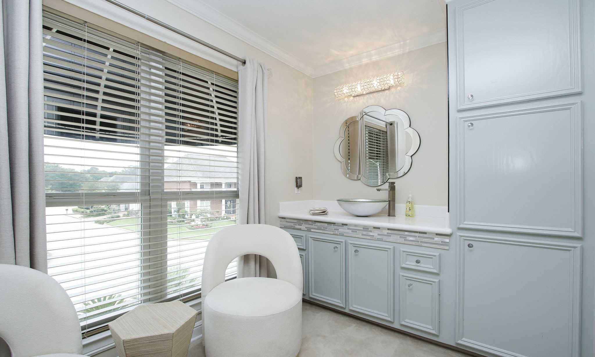 16610 Manningtree Lane Spring, TX 77379 - Photo 41 of 50 This is the bathroom for the second bedroom upstairs and has a similar decor to the bedroom that shares the tub and shower. The colors are so calming.
