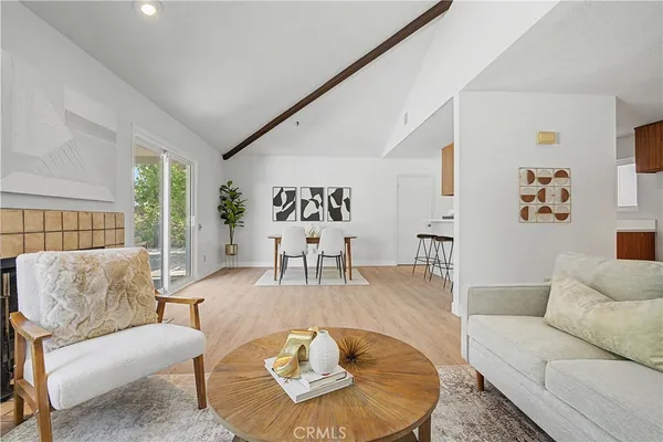 a living room with furniture and a couch
