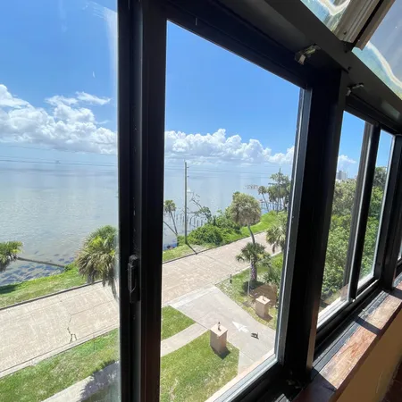 a view of a glass door