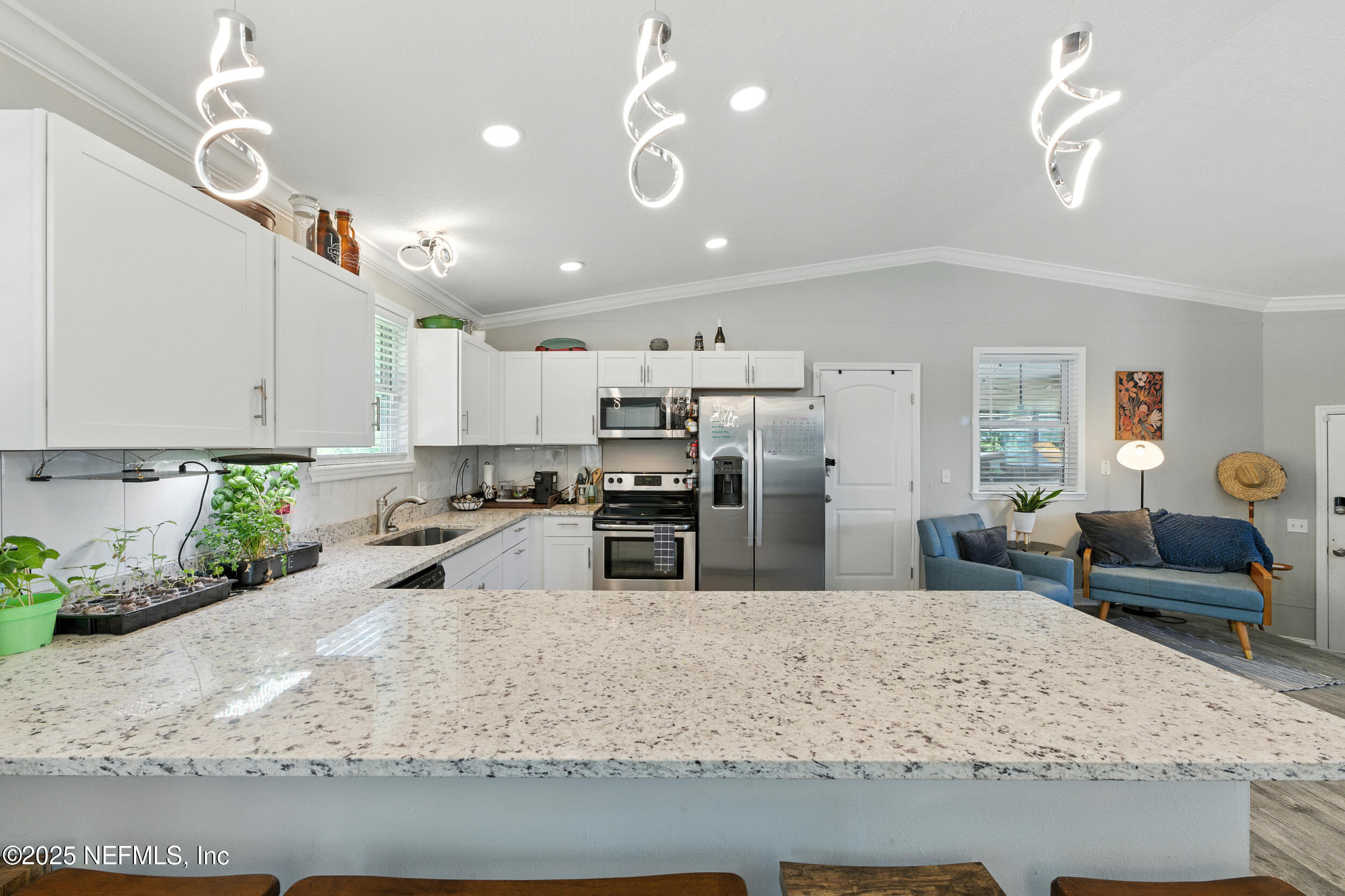 706 Estates Cove Road Jacksonville, FL 32221 - Photo 8 of 26 a kitchen with stainless steel appliances granite countertop a sink refrigerator and cabinets