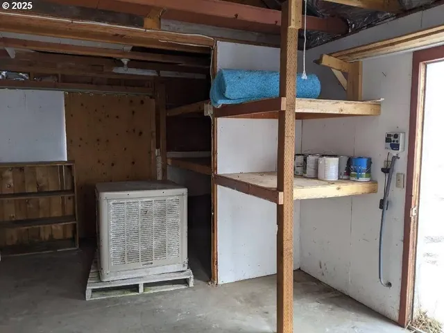 a workspace with furniture and window