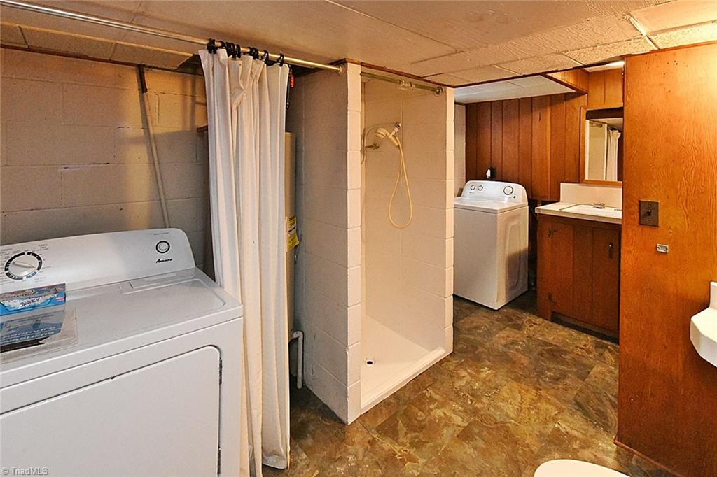 320 Doub Road Lewisville, NC 27023 - Photo 19 of 26 Second photos of laundry bath area downstairs with shower stall