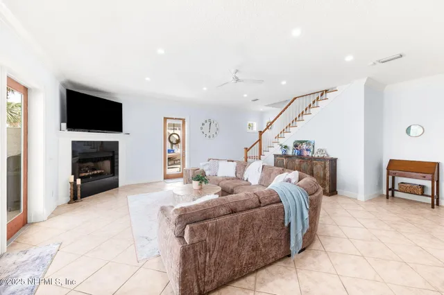 a view of a swimming pool with a yard