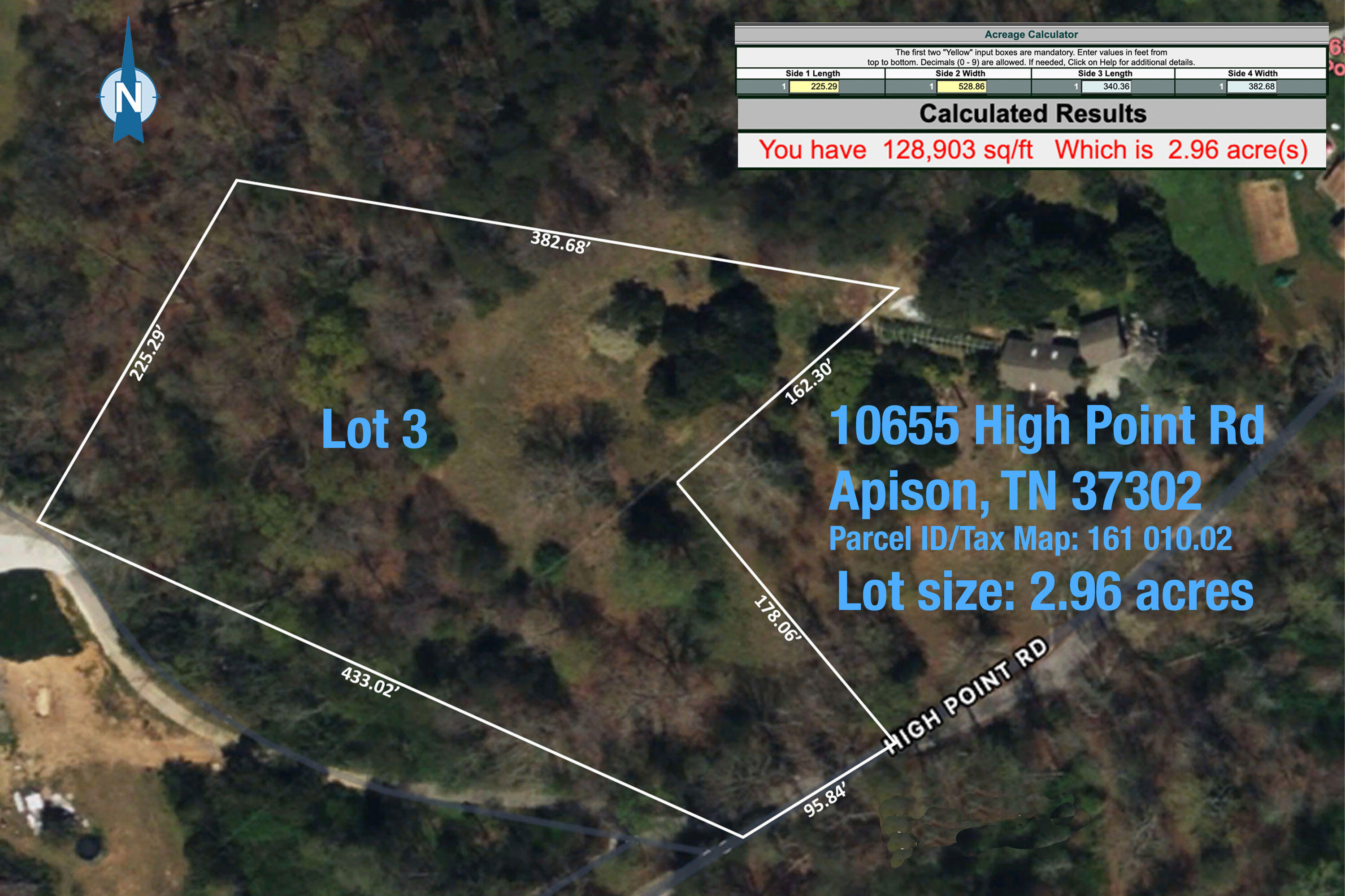 10655 High Point Road Apison, TN 37363 - Photo 1 of 3 aerial-plot-lines