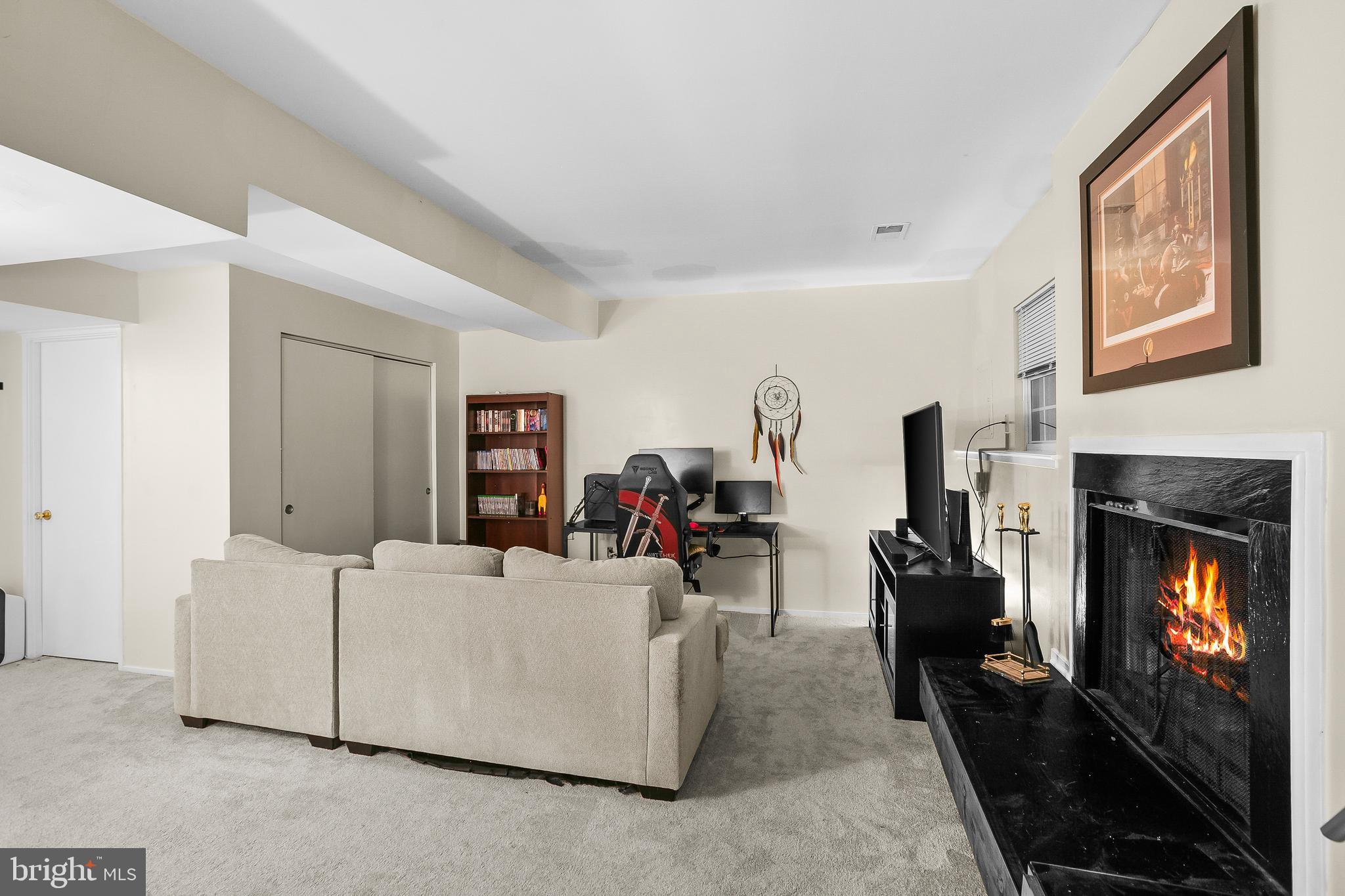 2418 Ridgehampton Court Reston, VA 20191 - Photo 19 of 28 a living room with furniture and a fireplace