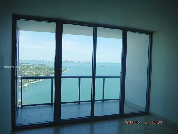 a view of a glass door with a glass door