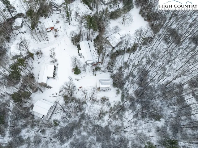 a view of snow in yard