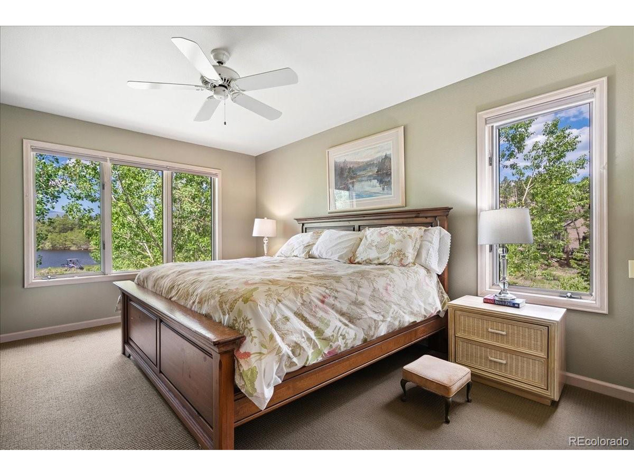 40 Three Lks Court Red Feather Lakes, CO 80545 - Photo 36 of 48 a bedroom with a bed window and couch