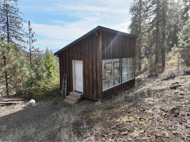 a living room with a large window