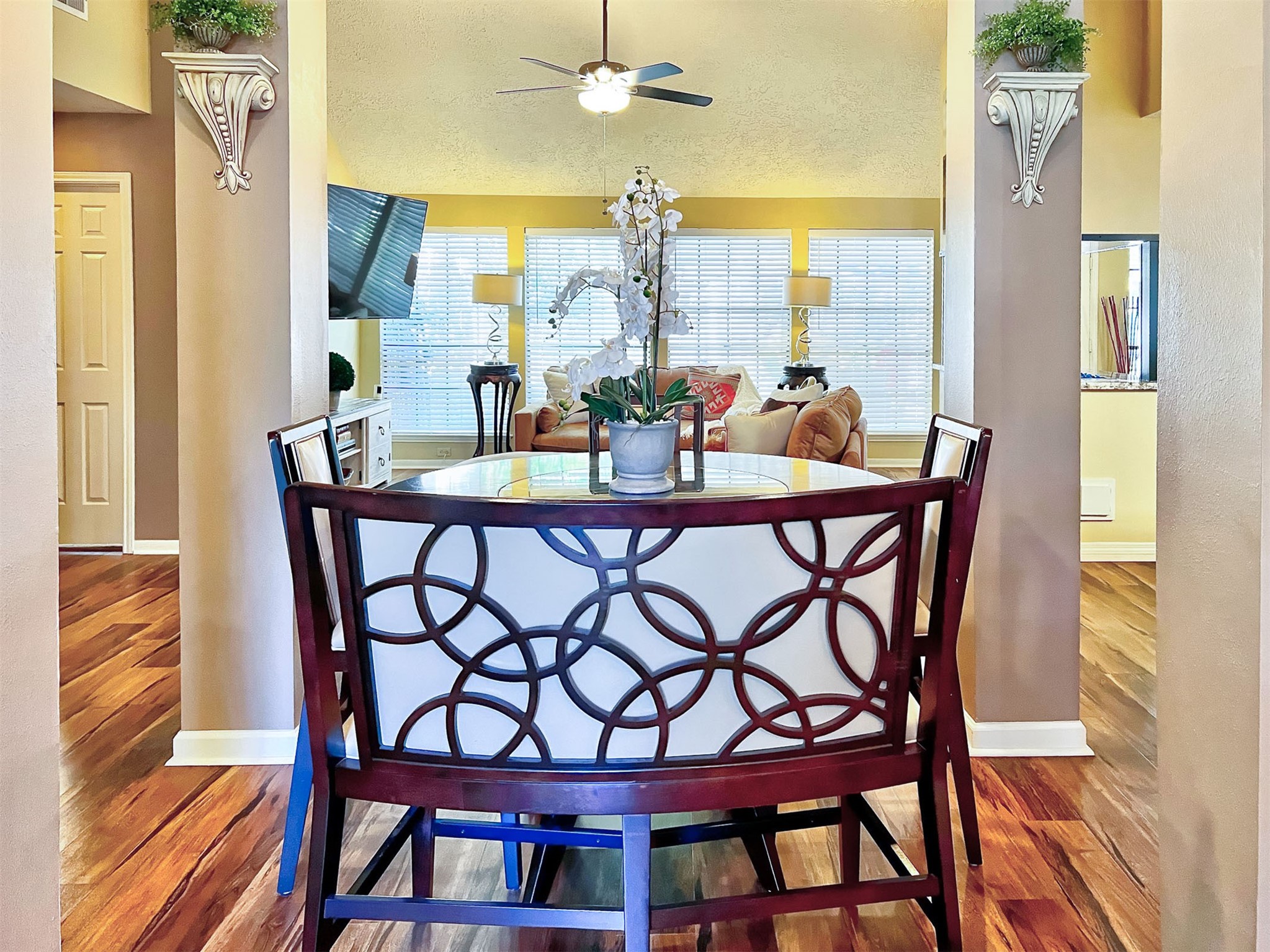 12510 Millvan Drive Houston, TX 77070 - Photo 7 of 46 a view of a dining room with furniture and chandelier