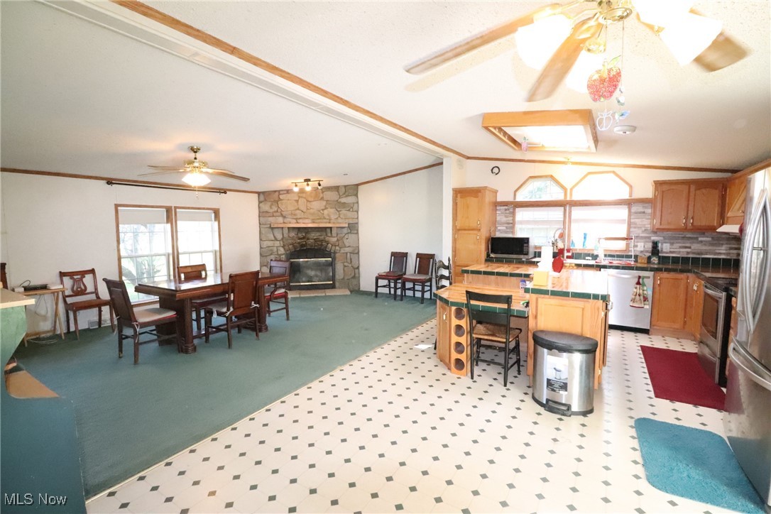 4159 Hartland Center Road Collins, OH 44826 - Photo 8 of 27 View from eat-in area of kitchen toward family/dining room. Love the open plan!