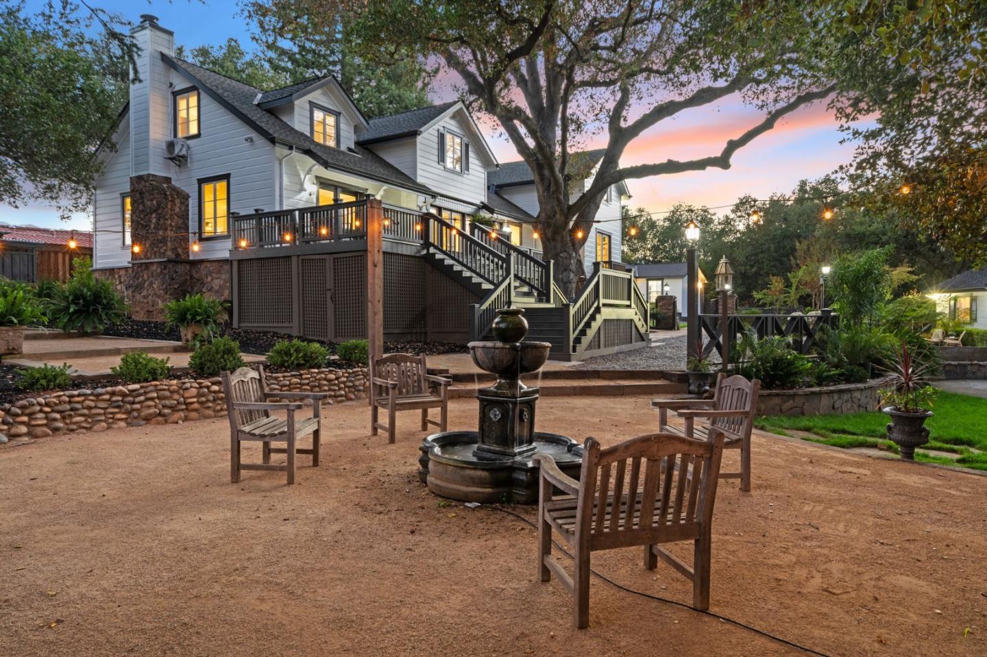 19050 Camino Barco Saratoga, CA 95070 - Photo 74 of 91 a view of a chairs and table in backyard of the house
