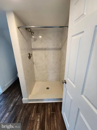 a bathroom with a sink and a shower