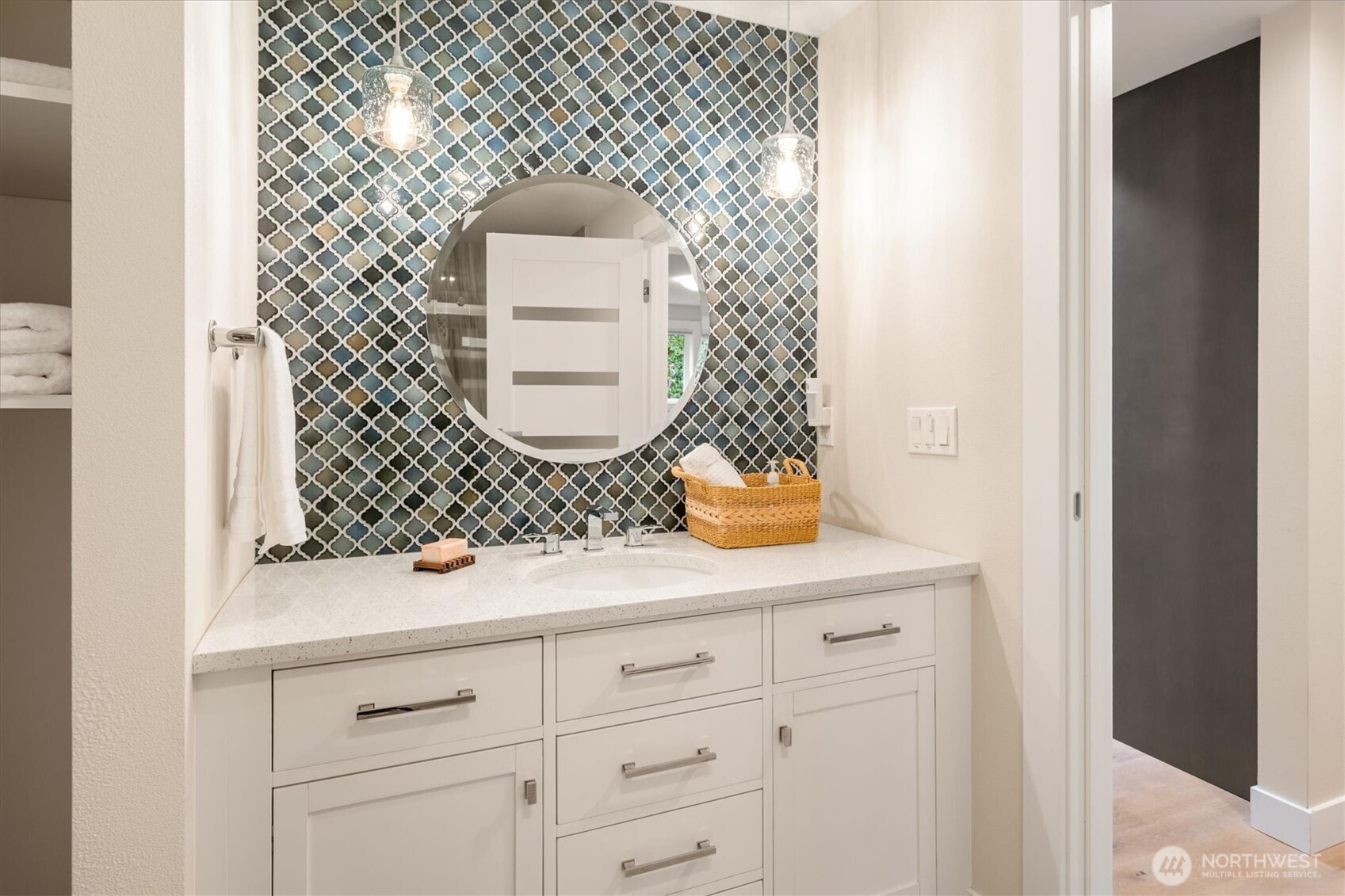 9503 Odin Way Bothell, WA 98011 - Photo 30 of 39 a bathroom with a sink mirror and vanity