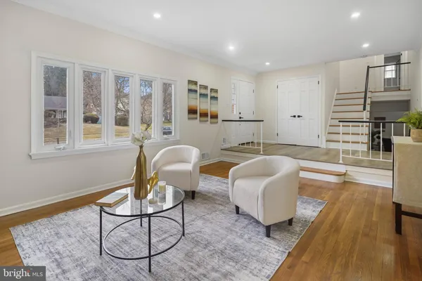 a living room with furniture