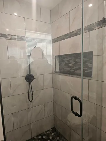 a bathroom with a shower