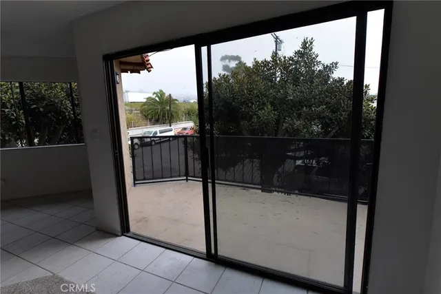 a view of a glass door