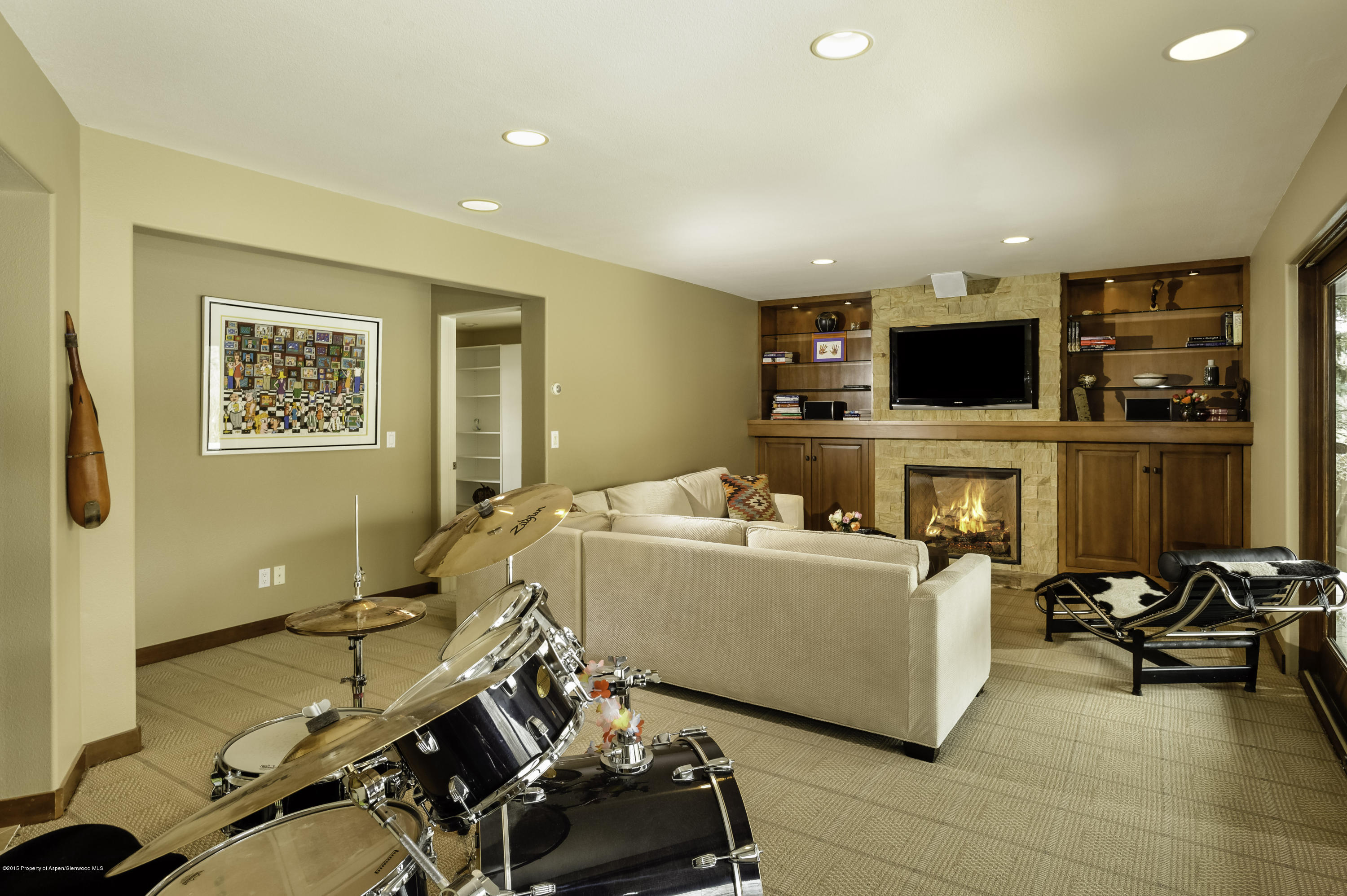 808 Kestrel Court Basalt, CO 81621 - Photo 9 of 22 a living room with furniture a fireplace and a flat screen tv