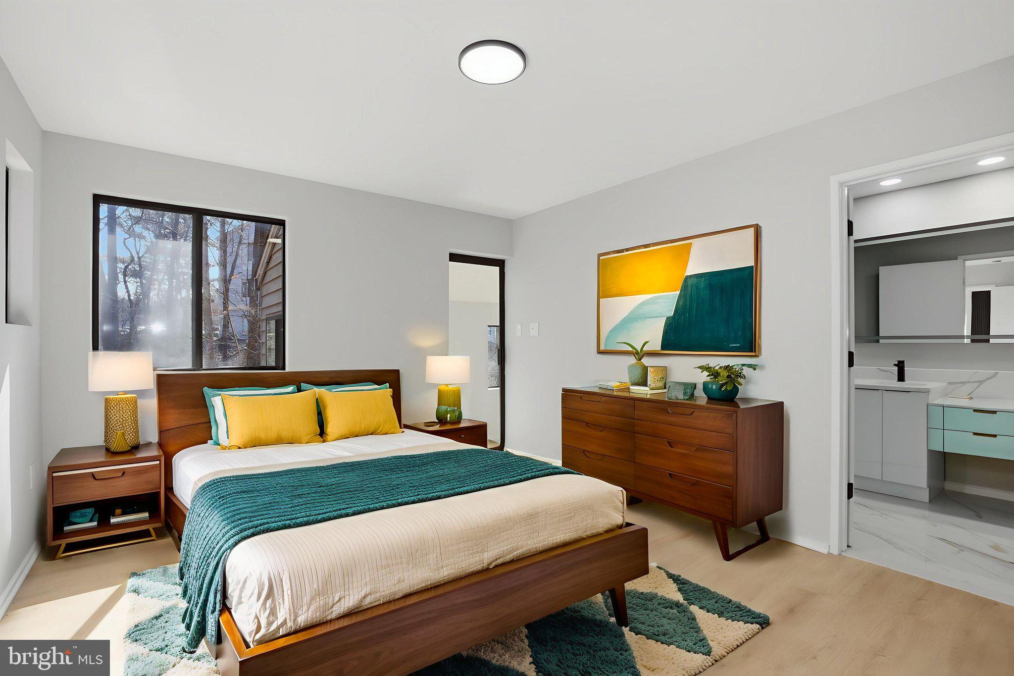 1671 Cedar Hollow Way Reston, VA 20194 - Photo 19 of 76 main level primary bedroom with virtual staging