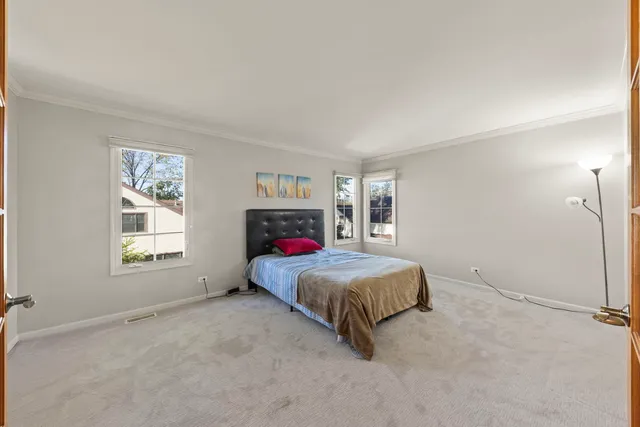 a living room with a bed furniture and a window