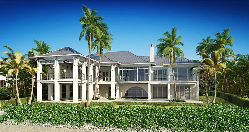 3761 Casey Key Road Nokomis, FL 34275 - Photo 2 of 23 front view of a house with a yard and potted plants