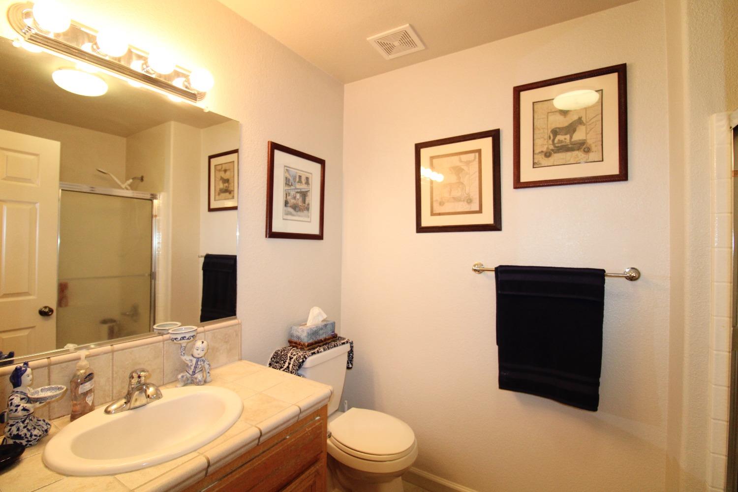 554 St Michelle Drive Madera, CA 93637 - Photo 11 of 19 a bathroom with a toilet a sink and mirror
