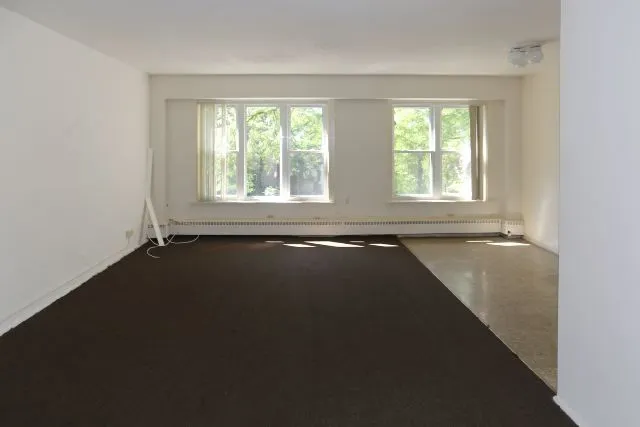 an empty room with a window