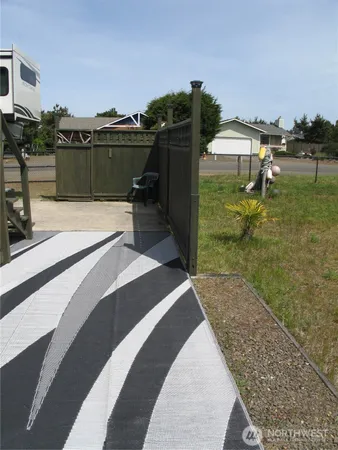 a view of backyard of house