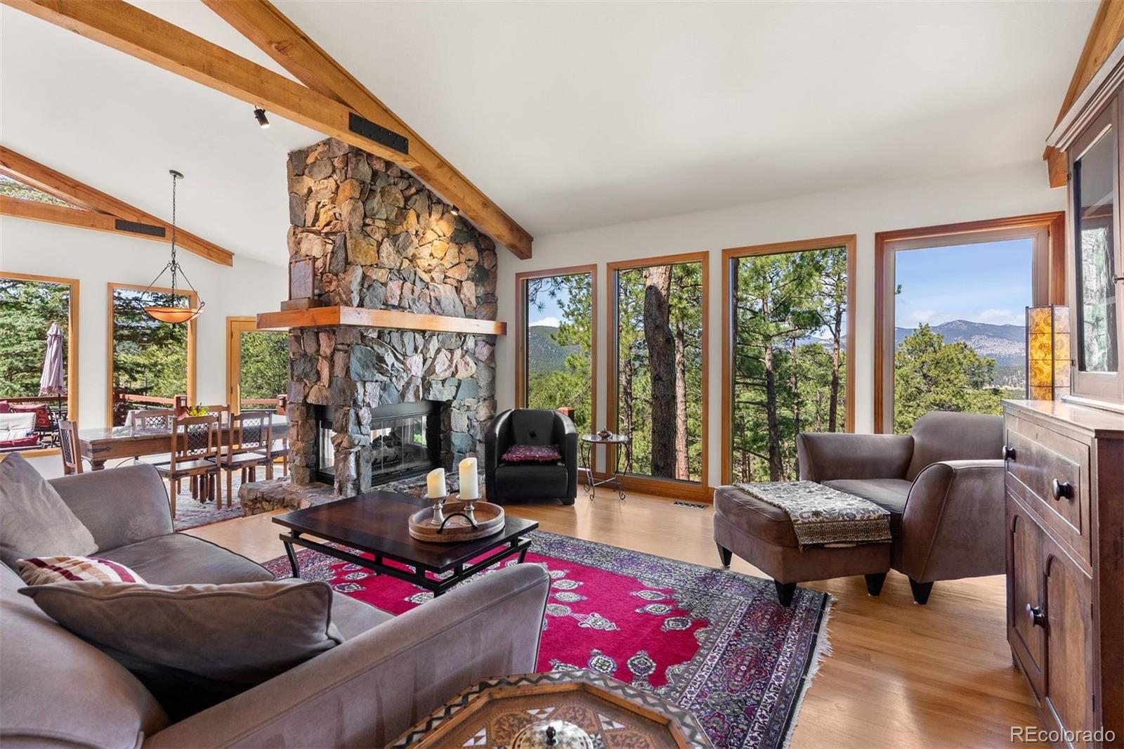 5811 Herzman Drive Evergreen, CO 80439 - Photo 6 of 49 a living room with furniture and a large window