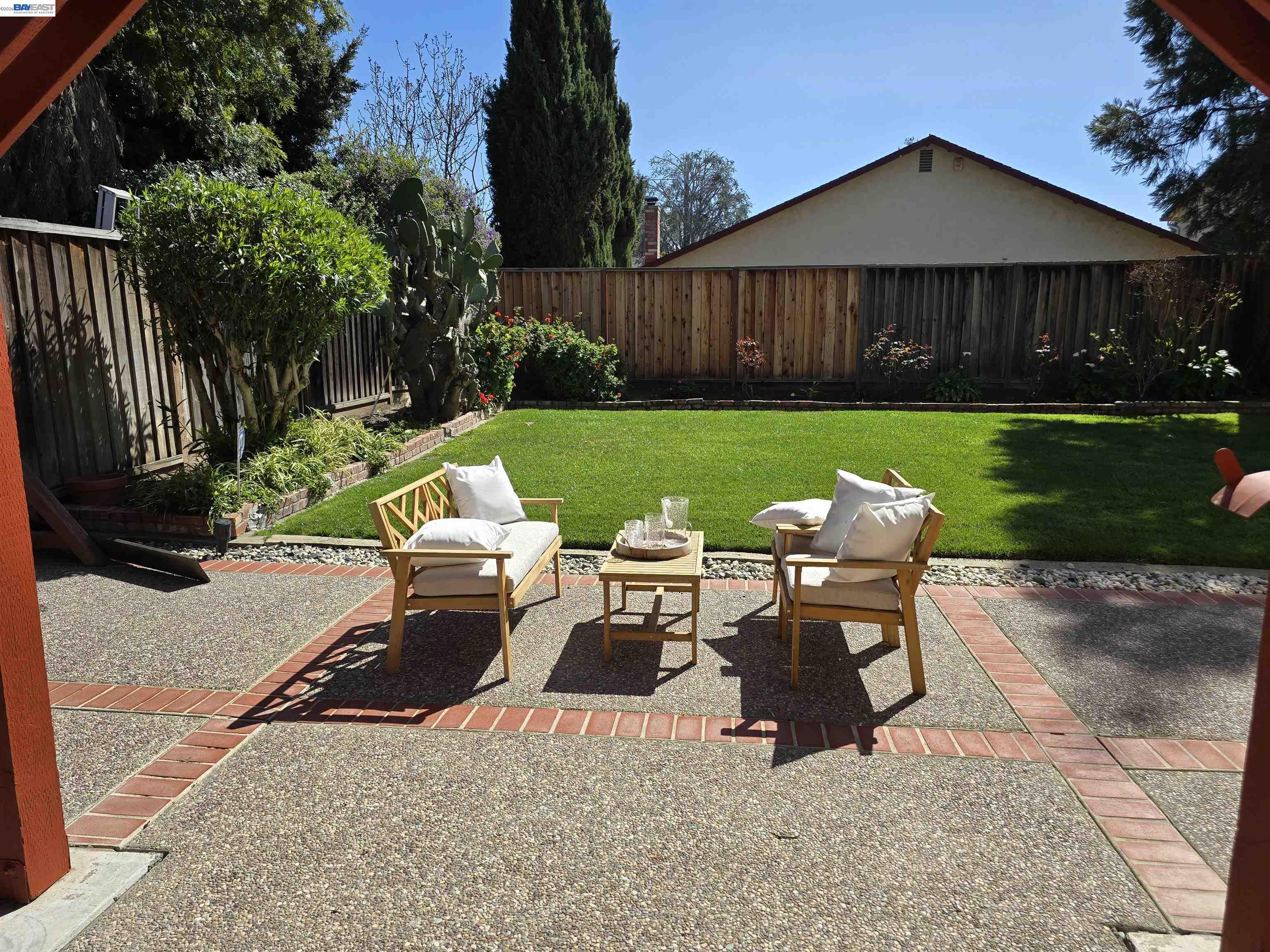 161 Hackamore Lane Fremont, CA 94539 - Photo 19 of 60 a view of backyard with outdoor seating and green space