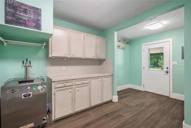 a view of a lake with a yard