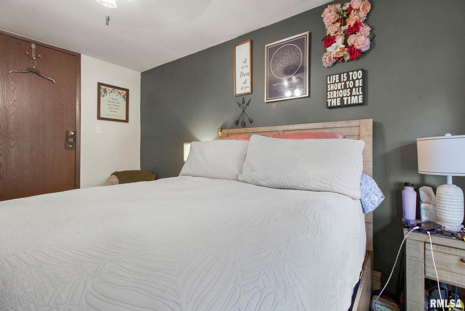 16042 Ralls Grove Road Creal Springs, IL 62922 - Photo 15 of 26 a bedroom with a bed and a book shelf