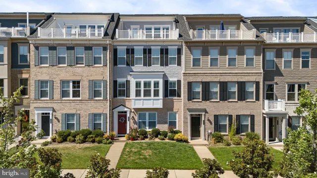 a front view of a multi story building