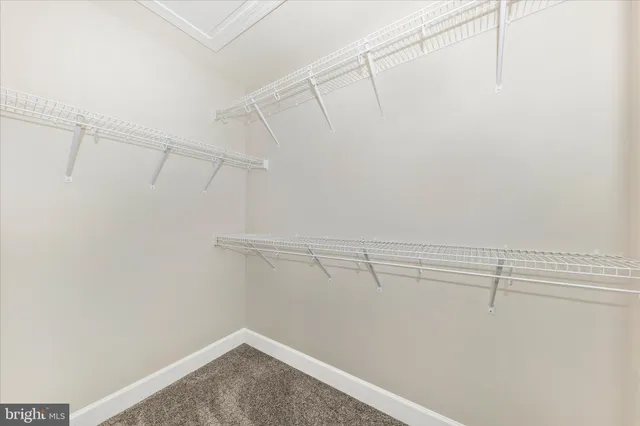 a view of a room with racks on the wall