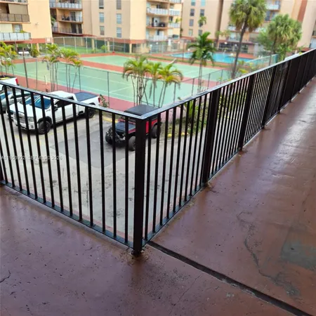 an outdoor view from a balcony