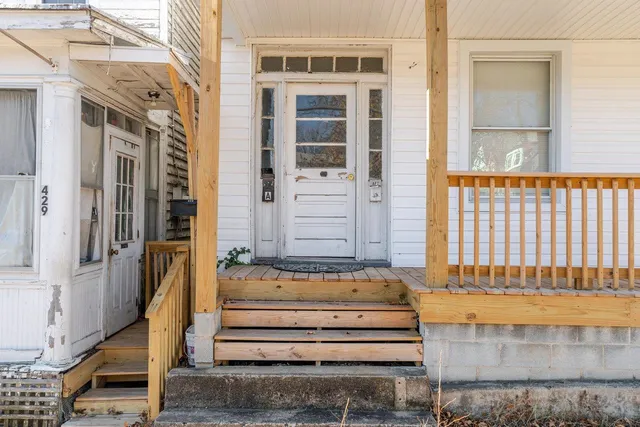 a view of front door of house