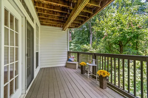 a view of a lake with a house