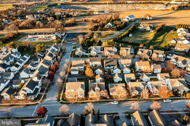 an aerial view of multiple house