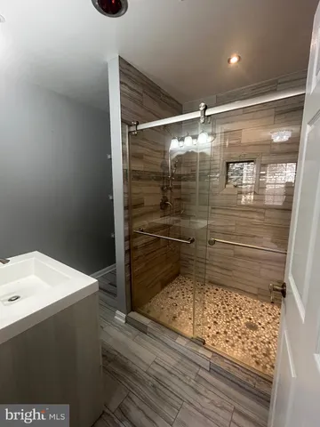 a bathroom with a shower