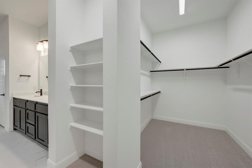 8712 Chestnut Lane Justin, TX 76247 - Photo 26 of 29 Walk in closet featuring light colored carpet and a sink
