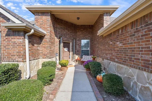 a potted plant sitting in front of a house