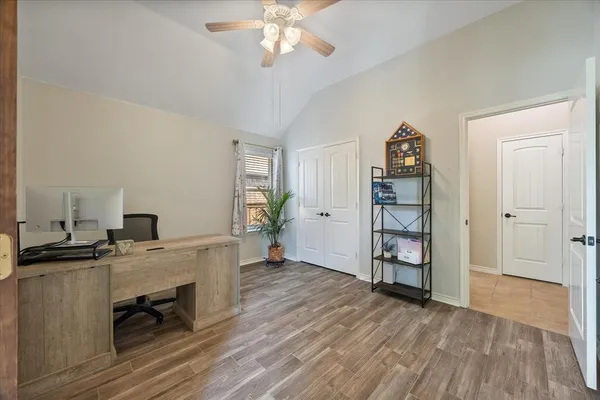 wooden floor and windows in a room