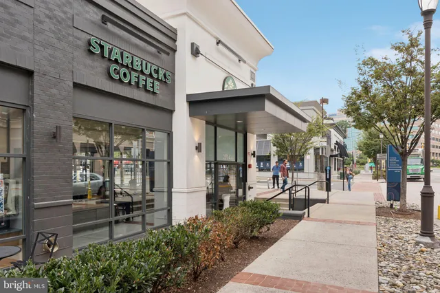 a front view of a building with street view