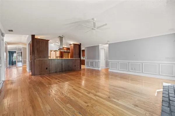a view interior of a house wooden floor and an empty room